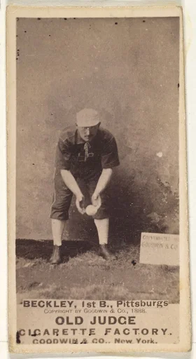 Jacob Peter "Eagle Eye" Beckley, 1st Base, Pittsburgh, from the Old Judge series (N172) for Old Judge Cigarettes