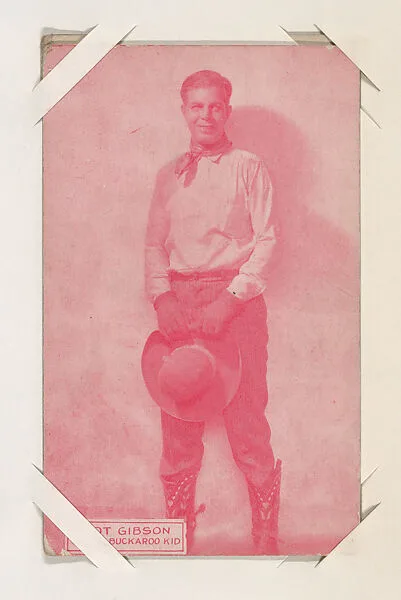 Hoot Gibson in "The Buckaroo Kid" from Western Stars or Scenes Exhibit Cards series (W412) — Unknown