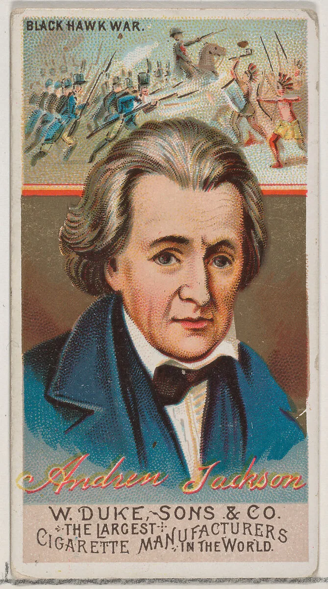 Andrew Jackson, from the series Great Americans (N76) for Duke brand cigarettes — W. Duke, Sons & Co.