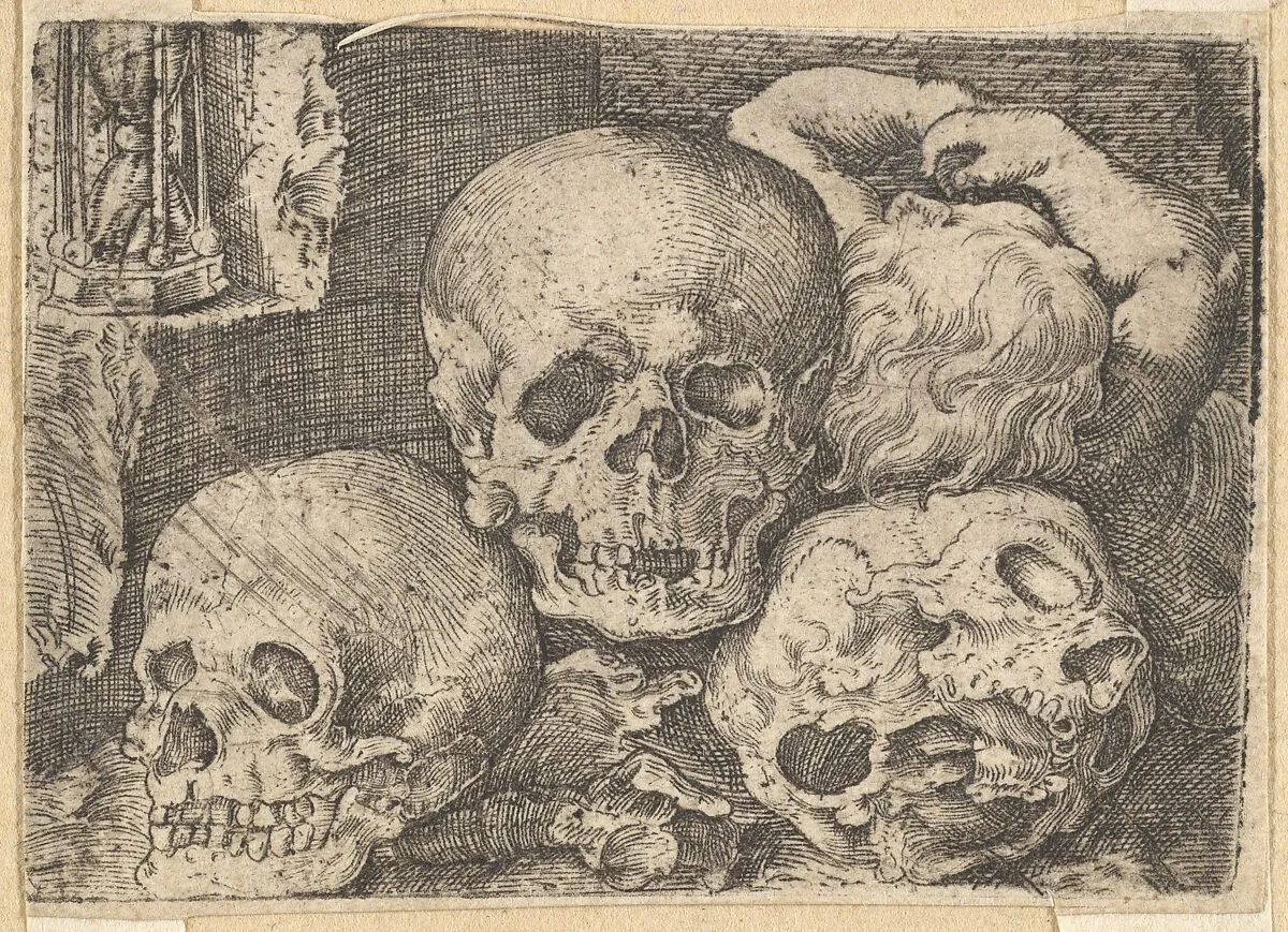 Child with Three Skulls (reverse copy) — Barthel Beham