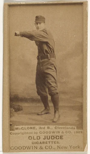 John T. McGlone, 3rd Base, Cleveland, from the Old Judge series (N172) for Old Judge Cigarettes