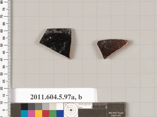 Terracotta fragments of kylikes (drinking cups)