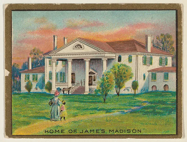 Home of James Madison, from the "Historic Homes" series (T69), issued with Helmar Cigarettes by S. Anargyros Tobacco Company — S. Anargyros Tobacco Company