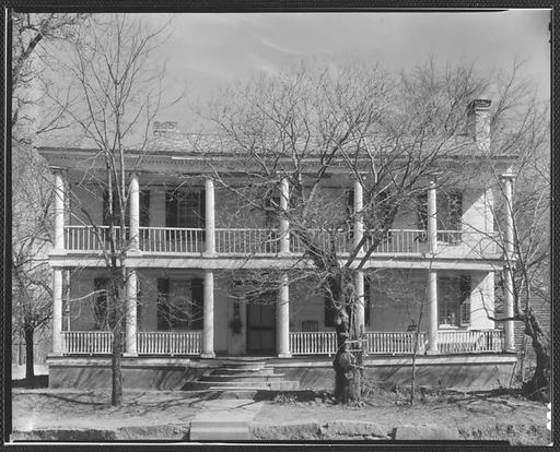 [Flat-Roofed, Two-Story Greek Revival House with Full-Façade Porches]