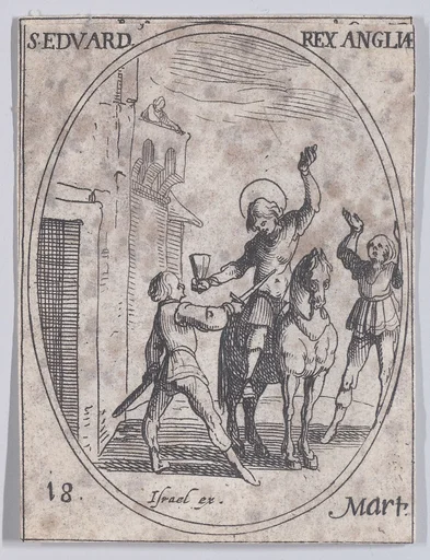 S. Edouard, roi d'Angleterre (St. Edward, King of England), March 18th, from "Les Images De Tous Les Saincts et Saintes de L'Année" (Images of All of the Saints and Religious Events of the Year)