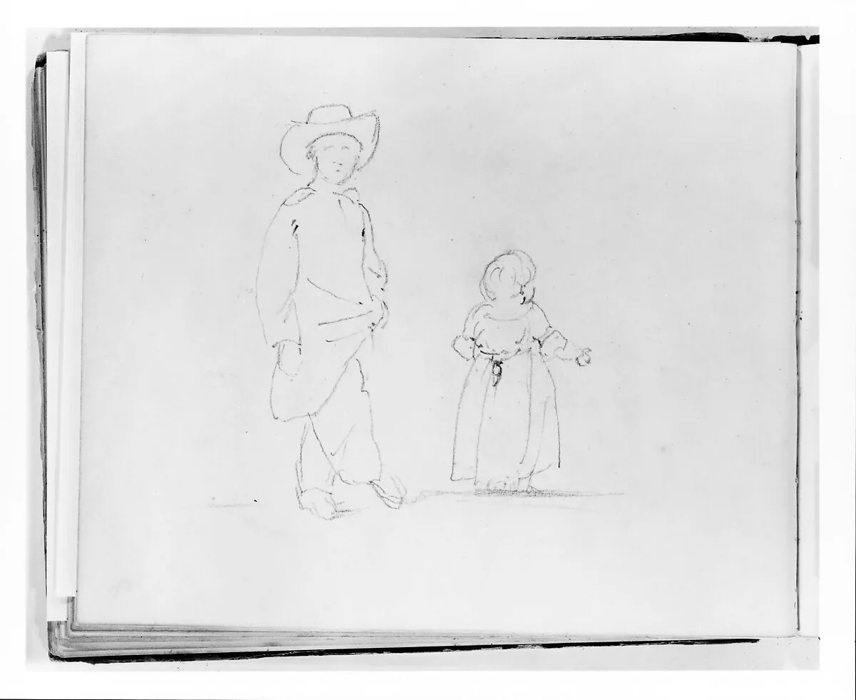 Two Children (from Sketchbook) — Francis William Edmonds