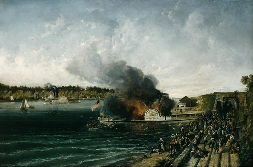 Burning of the Sidewheeler Henry Clay