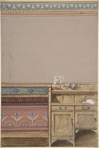 Elevation of a Dining Room Wall with Sideboard