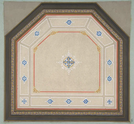 Design for the decoration of a pentagonal ceiling
