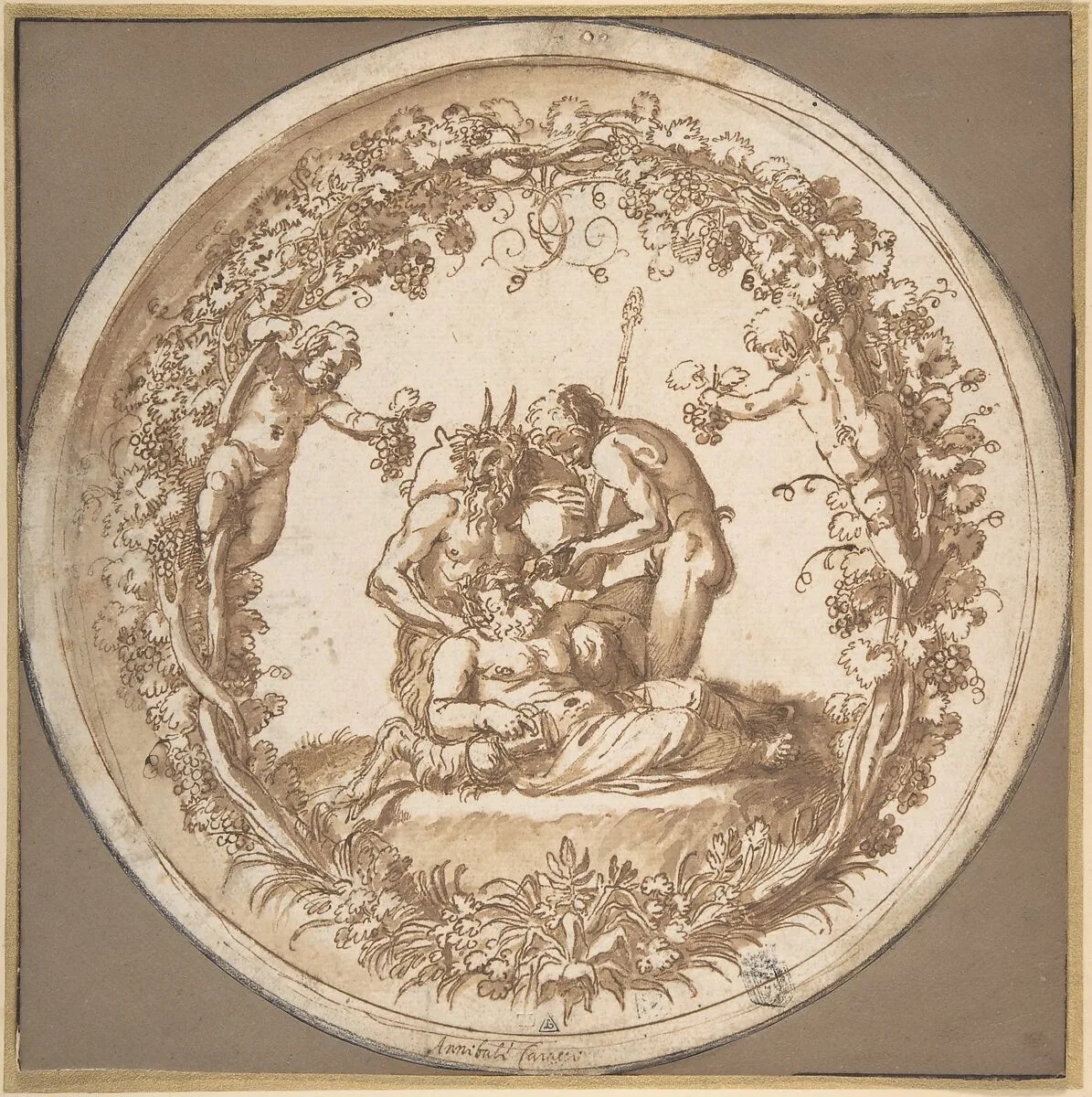The Drunken SiIenus: Design for the "Tazza Farnese" — Annibale Carracci