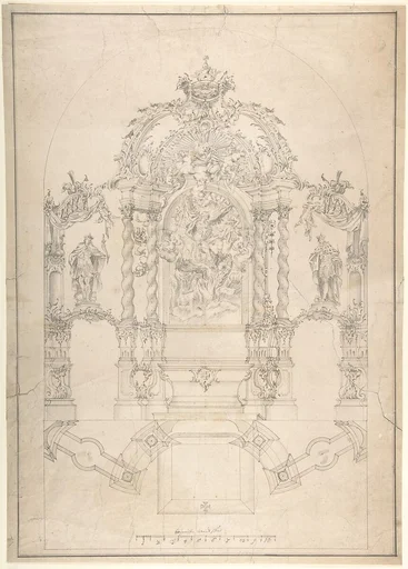 Design for an Alter with Saint Michael and the Dragon