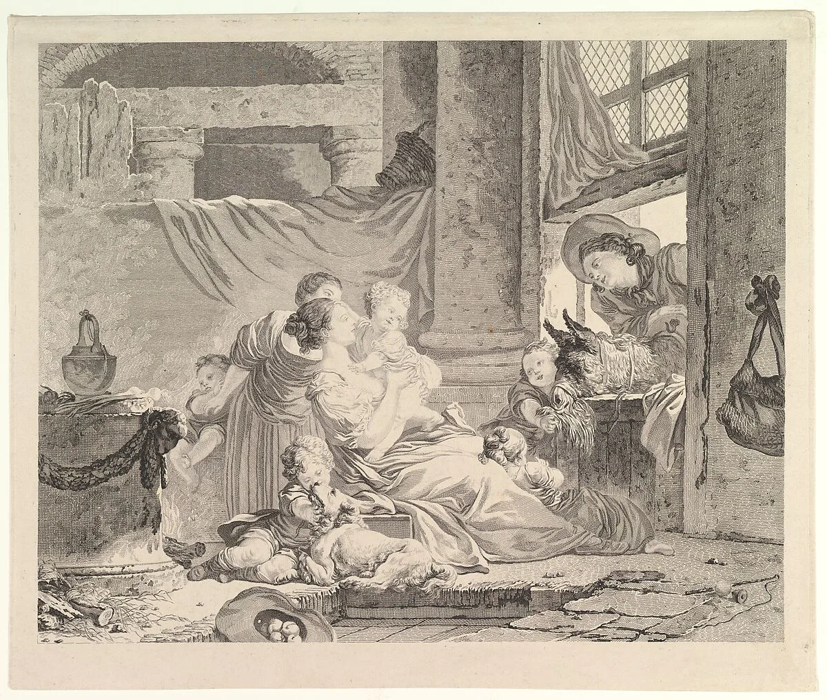 La Famille du Fermier — Jean Honoré Fragonard|Antoine Louis Romanet|Clément Pierre Marillier