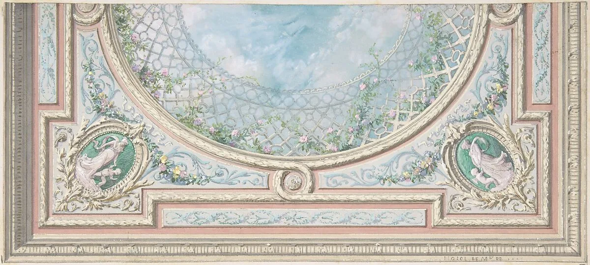 Design for Ceiling, Bedroom of Mme de Marconnoy — Jules-Edmond-Charles Lachaise|Eugène-Pierre Gourdet