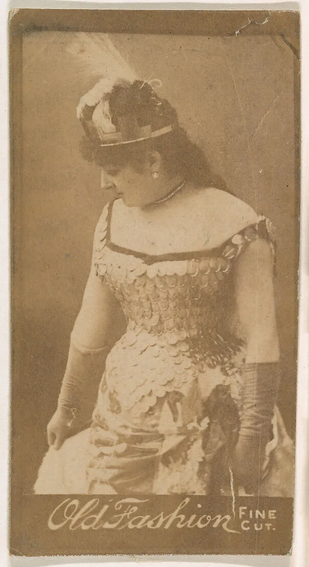 Actress wearing feathered hat, from the Actresses series (N664) promoting Old Fashion Fine Cut Tobacco — Unknown
