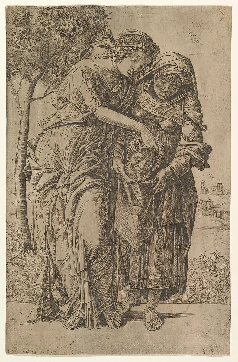 Judith and her maidservant with the head of Holofernes — Girolamo Mocetto|Andrea Mantegna