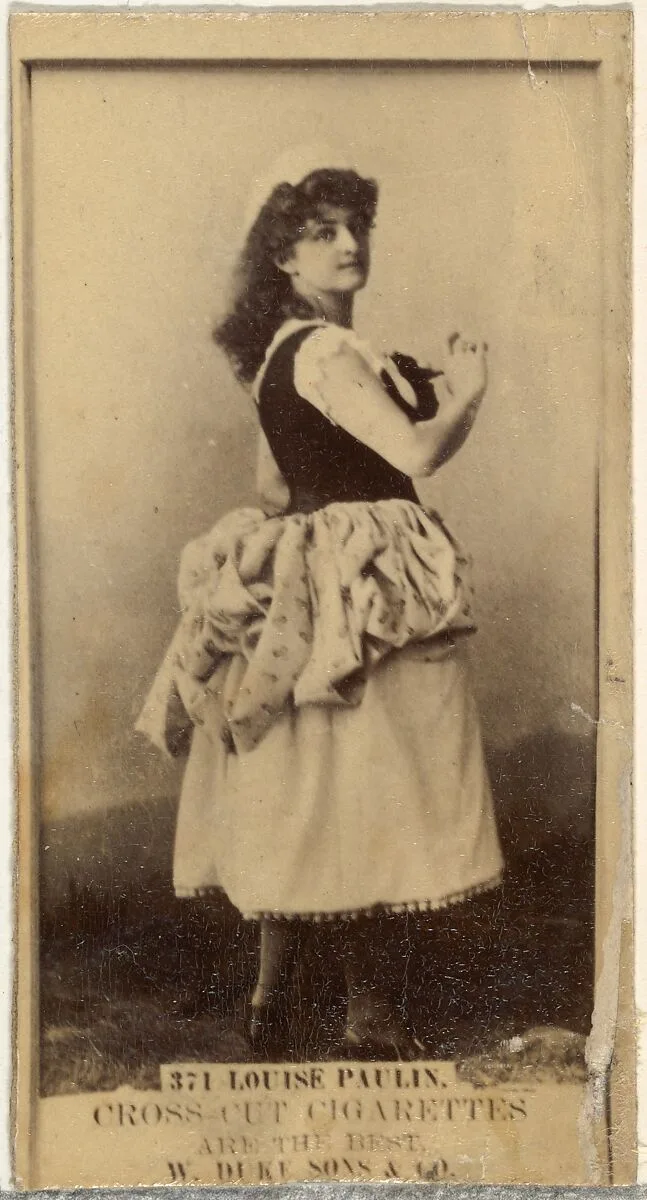 Card Number 371, Louise Paullin, from the Actors and Actresses series (N145-3) issued by Duke Sons & Co. to promote Cross Cut Cigarettes — W. Duke, Sons & Co.