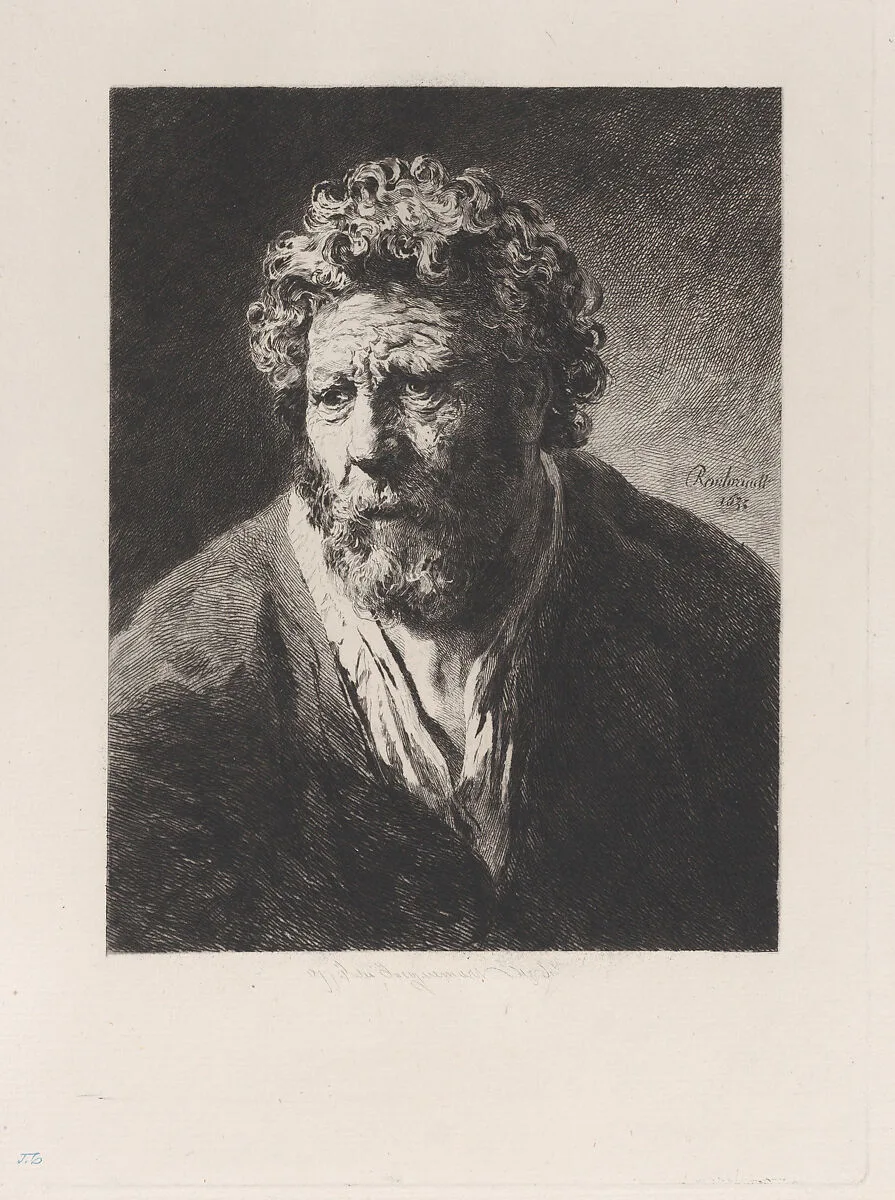 Head of an Old Man, after Rembrandt — Rembrandt (Rembrandt van Rijn)|Jules-Ferdinand Jacquemart