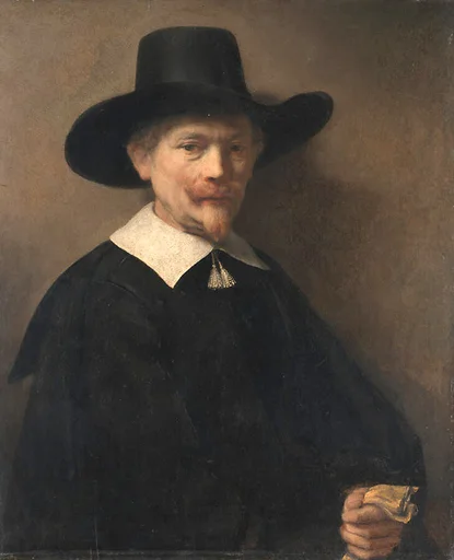 Portrait of a Man Holding Gloves