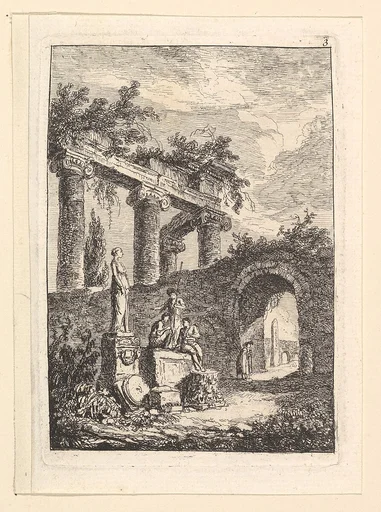 La Statue en Avant les Ruines
