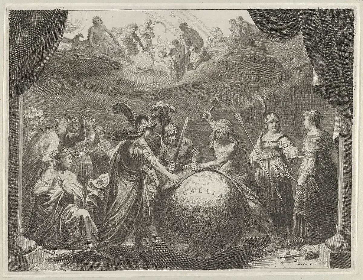 Plate 12: Allegory on the Discord in France, from Caspar Barlaeus, "Medicea Hospes" — Pieter Nolpe|Joan and Cornelius Blaeu|Caspar Barlaeus|Claes Moeyaert