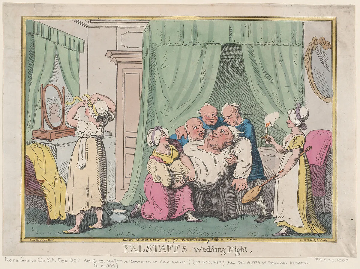 Falstaff's Wedding Night — Rudolph Ackermann, London|Thomas Rowlandson|Nicolaus Heideloff