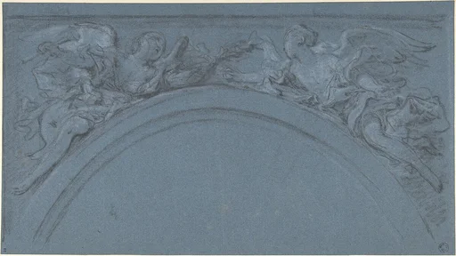 Design for two spandrels with winged figures
