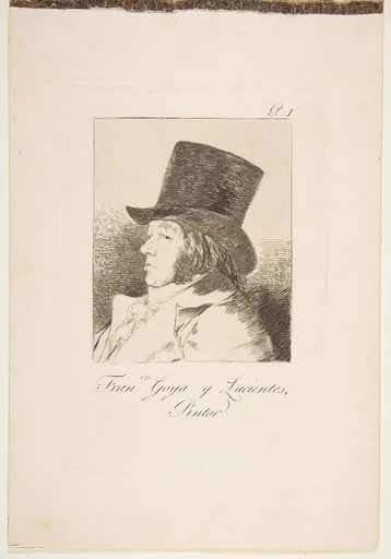 Plate 1 from "Los Caprichos": Self-portrait
