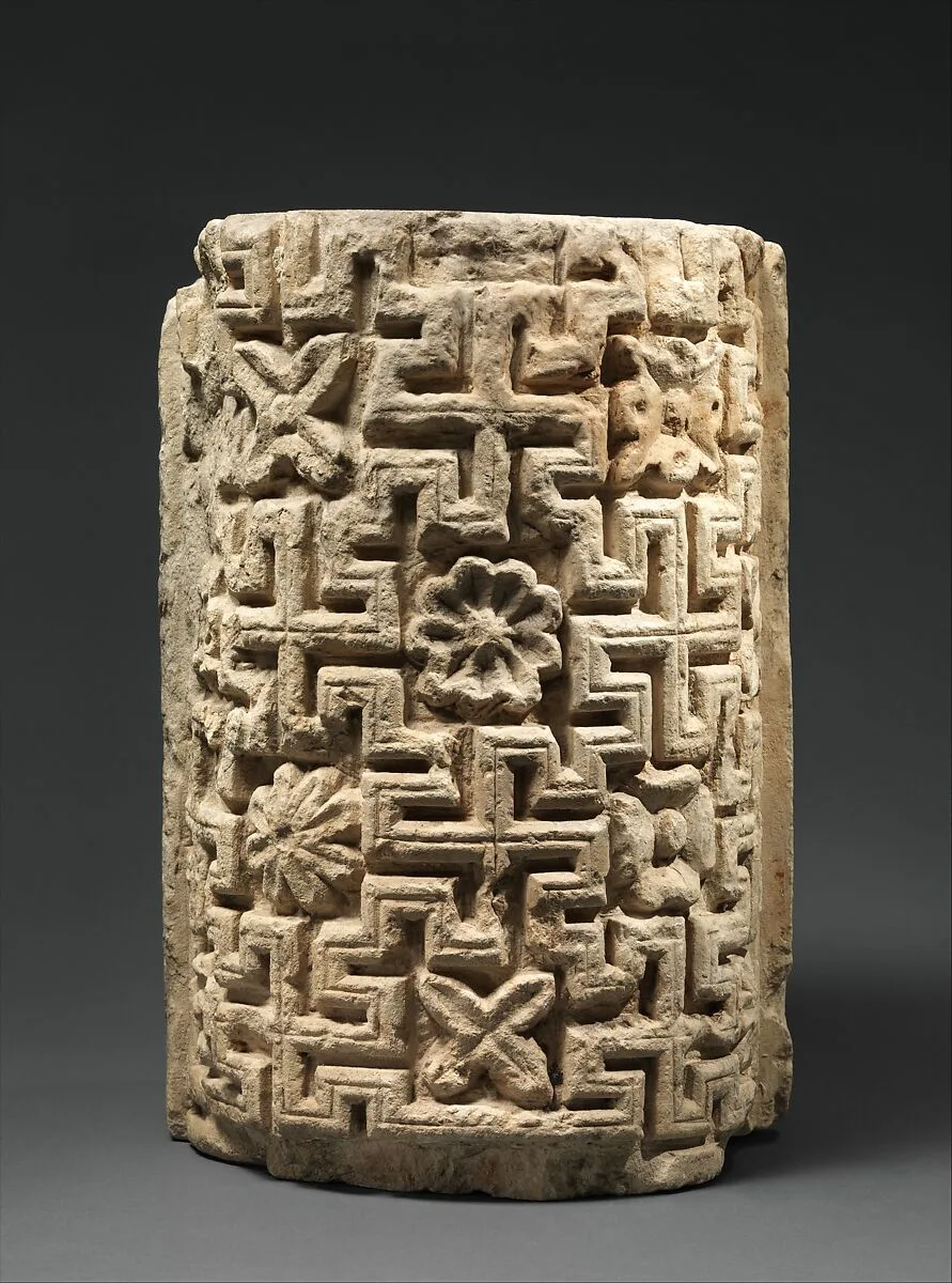 Engaged Column Part with Meander Pattern — Unknown