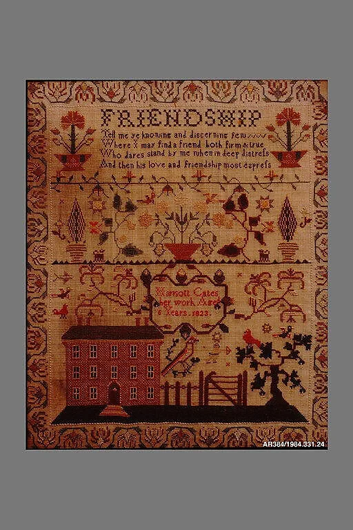 Embroidered sampler — Harriott Cates