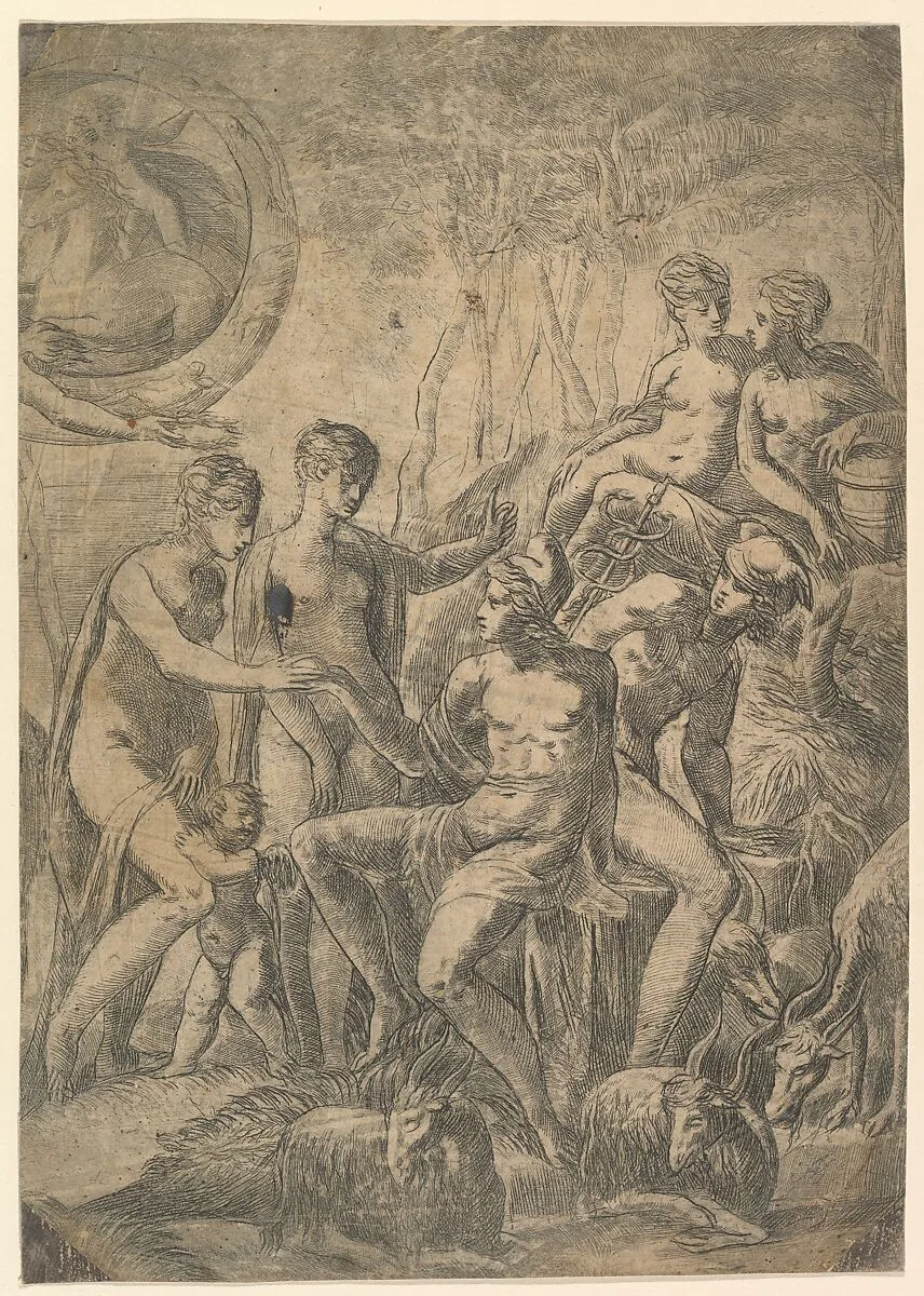 The Judgment of Paris — Andrea Schiavone (Andrea Meldola)