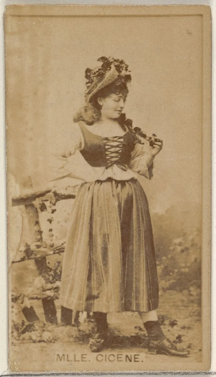 Mlle. Cicene, from the Actors and Actresses series (N45, Type 8) for Virginia Brights Cigarettes — Allen & Ginter