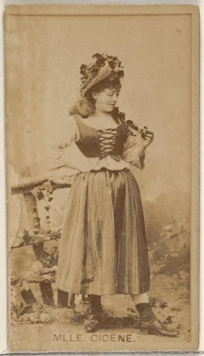 Mlle. Cicene, from the Actors and Actresses series (N45, Type 8) for Virginia Brights Cigarettes