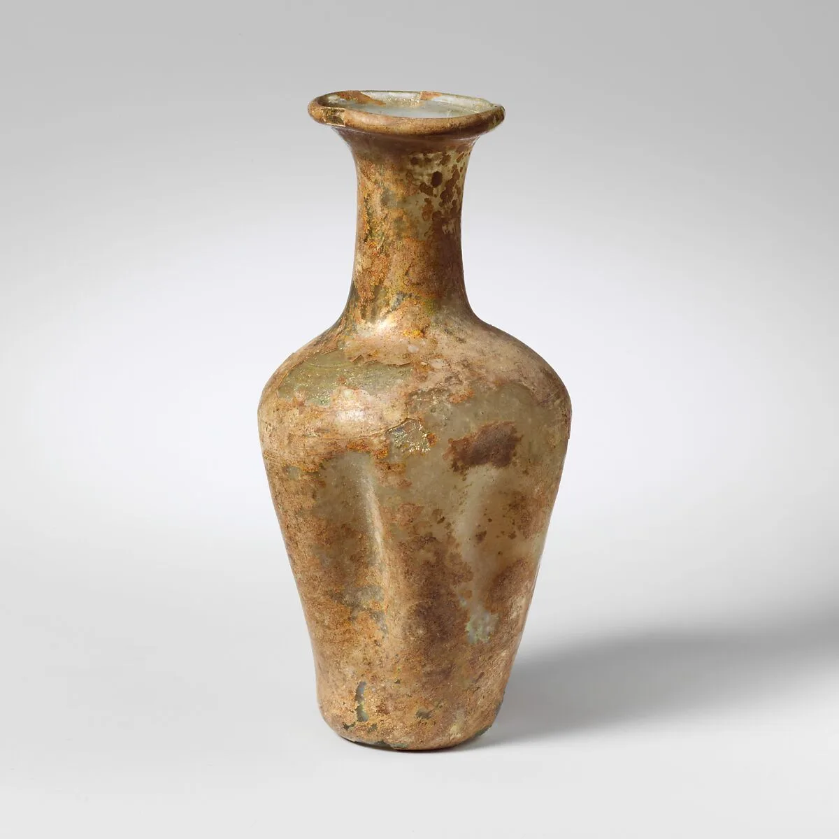 Glass indented flask — Unknown