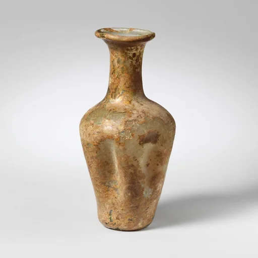 Glass indented flask