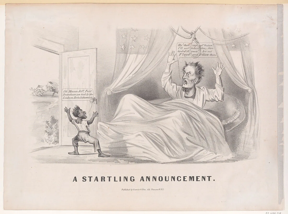 A Startling Announcement — Jefferson Davis|Currier & Ives