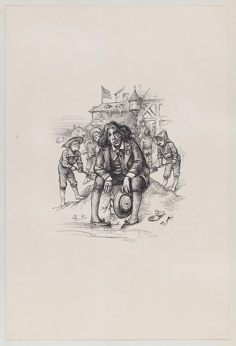 Oscar at the Sea-Shore (published in "Harper's Bazar," August 26, 1882) — Oscar Wilde|Thomas Nast