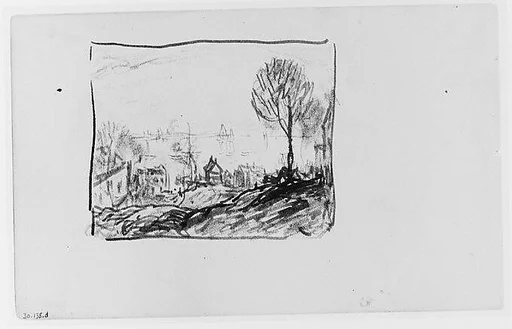 View of (Long Island?) Sound from Hill Top (from Sketchbook)
