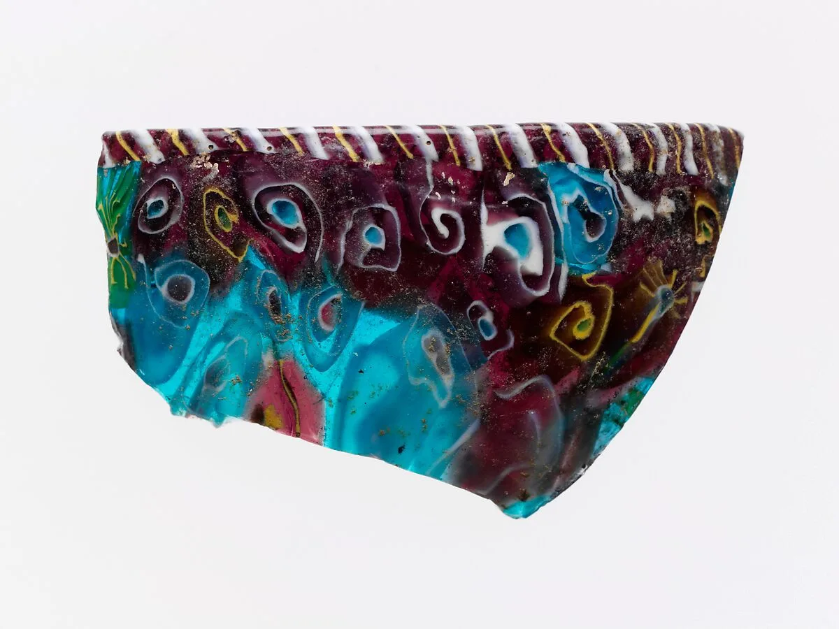 Mosaic glass bowl fragment — Unknown