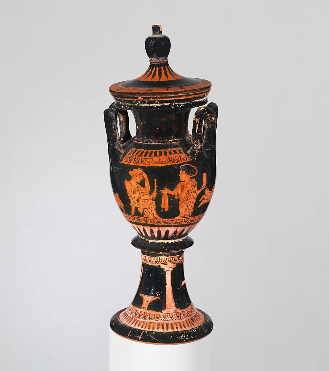 Terracotta lebes gamikos (round-bottomed bowl with handles and stand used in weddings) — Group of Berlin 2406