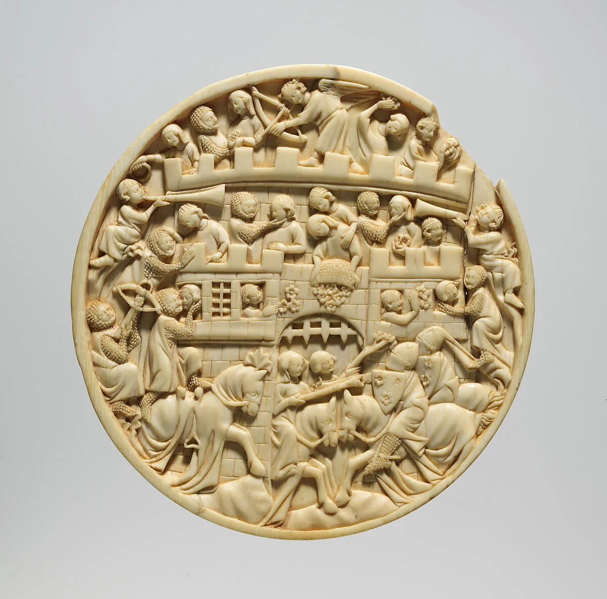 Roundel with Scenes of the Attack on the Castle of Love — Unknown