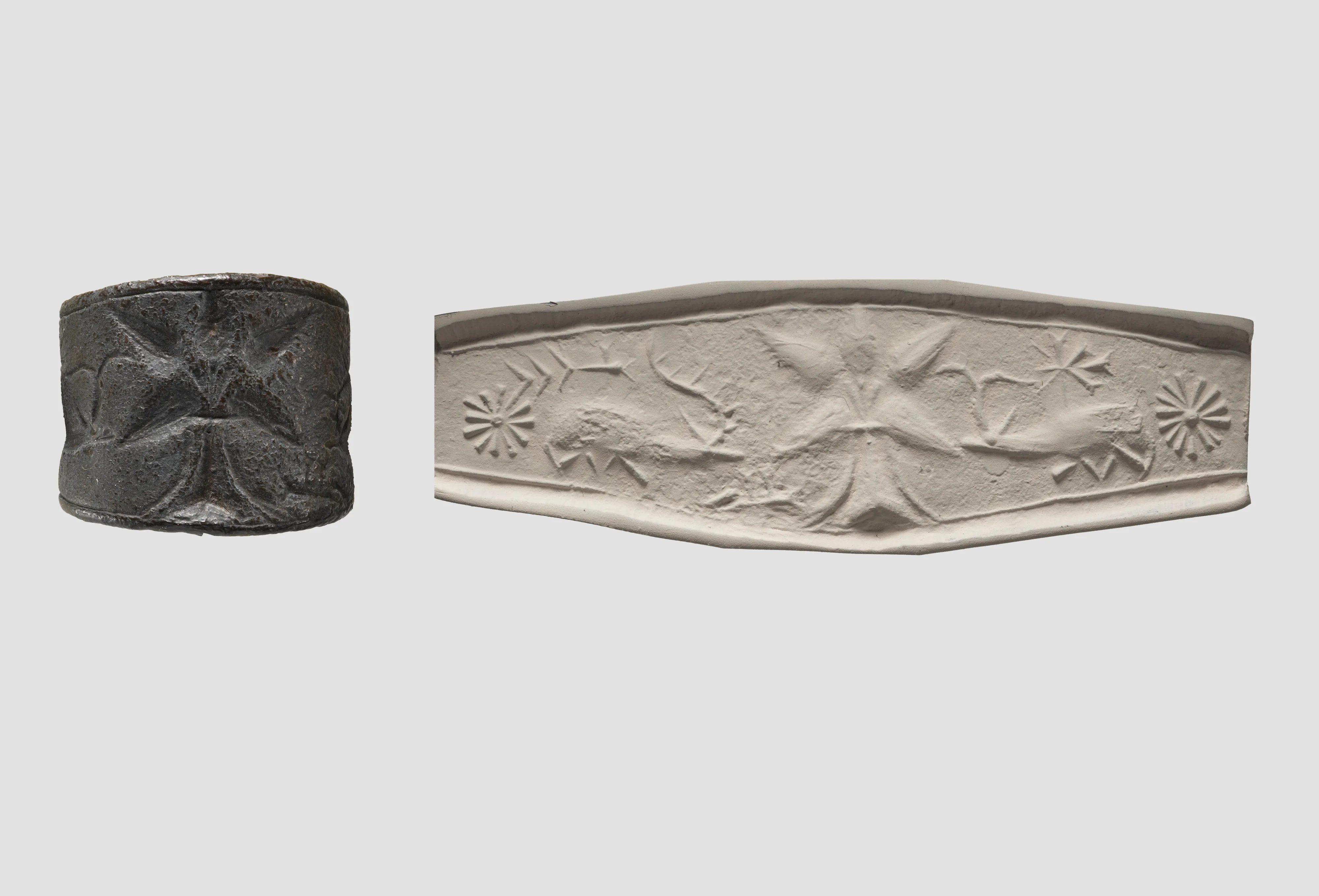 Seal ring: horned animals flanking a tree — Unknown
