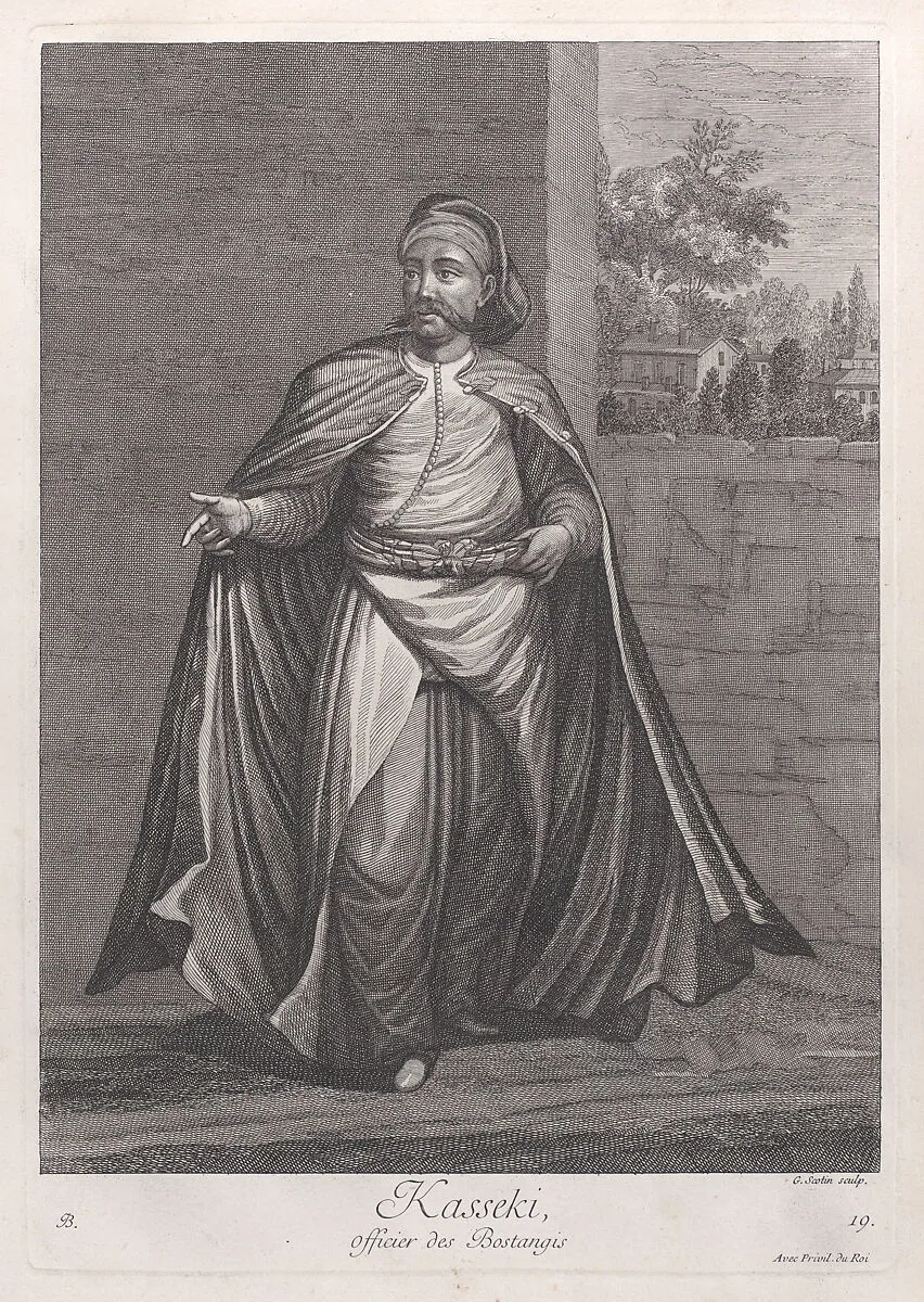 Kasseki, officier des Bostangis, plate 19 from "Recueil de cent estampes représentent differentes nations du Levant" — Jacques le Hay|Jean Baptiste Vanmour|Gérard Jean Baptiste Scotin I