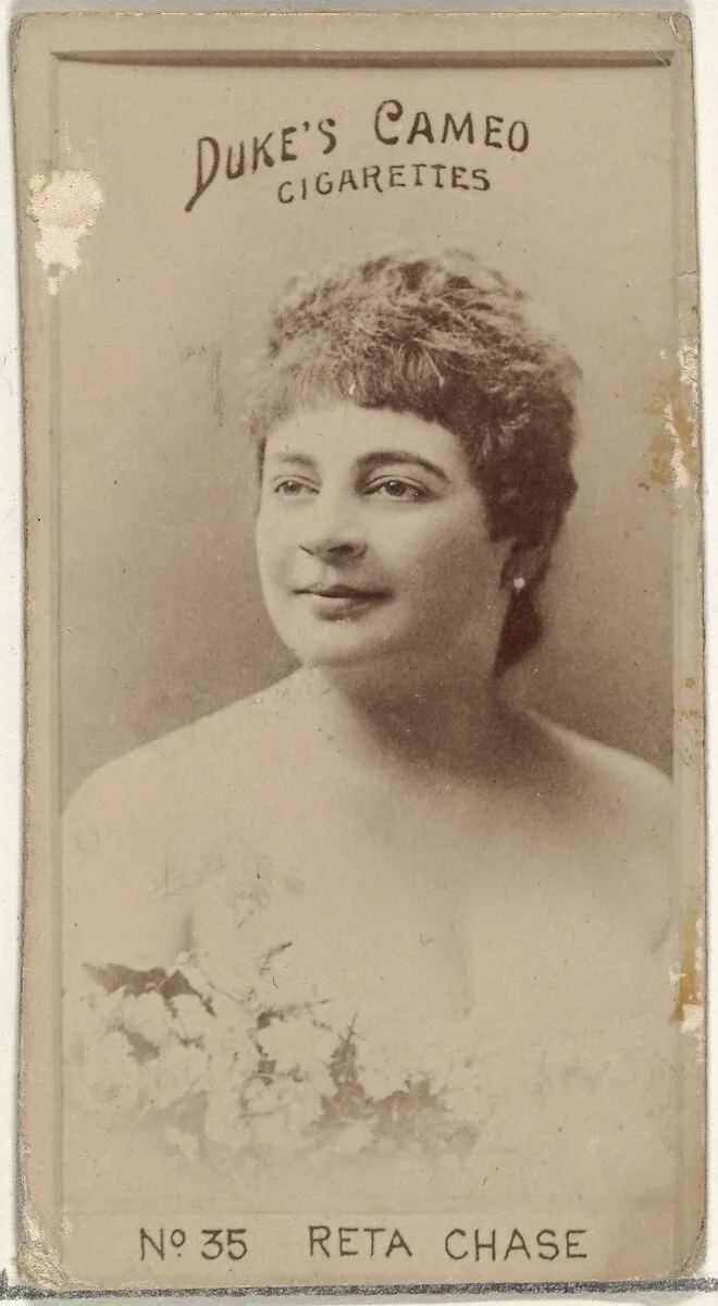 Card Number 35, Rita Chase, from the Actors and Actresses series (N145-4) issued by Duke Sons & Co. to promote Cameo Cigarettes — W. Duke, Sons & Co.