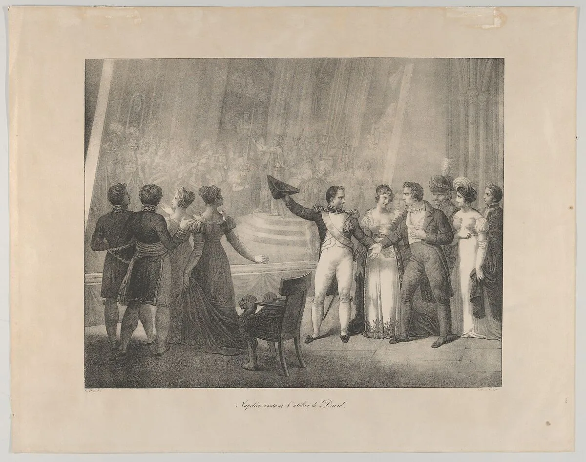 Napoleon and Josephine Visiting the Studio of David, January 4, 1808 — Charles Motte|Jean Pierre Norblin de la Gourdaine