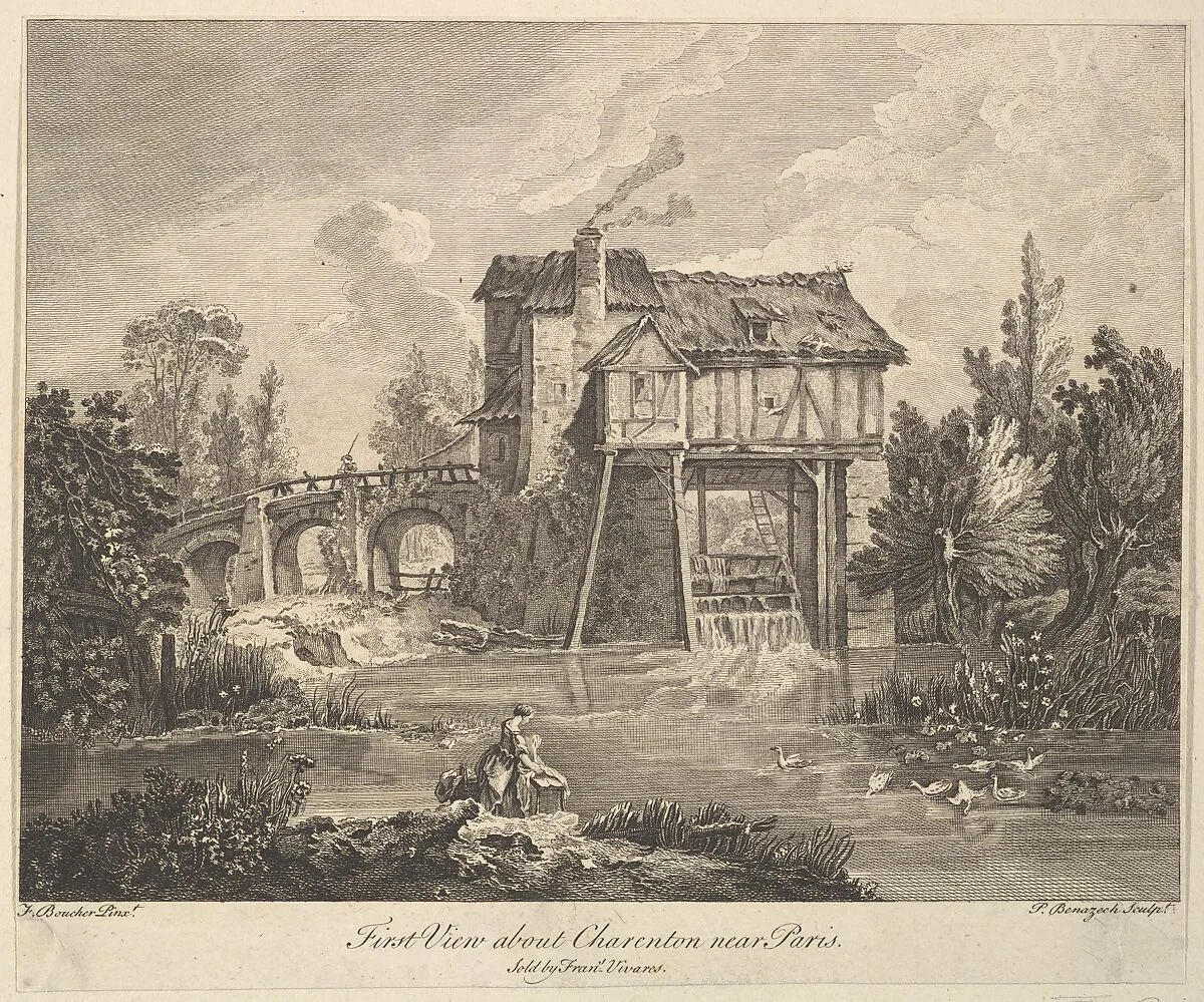 First View of Clarenton near Paris — Peter Paul Benazech|François Boucher|François Vivares