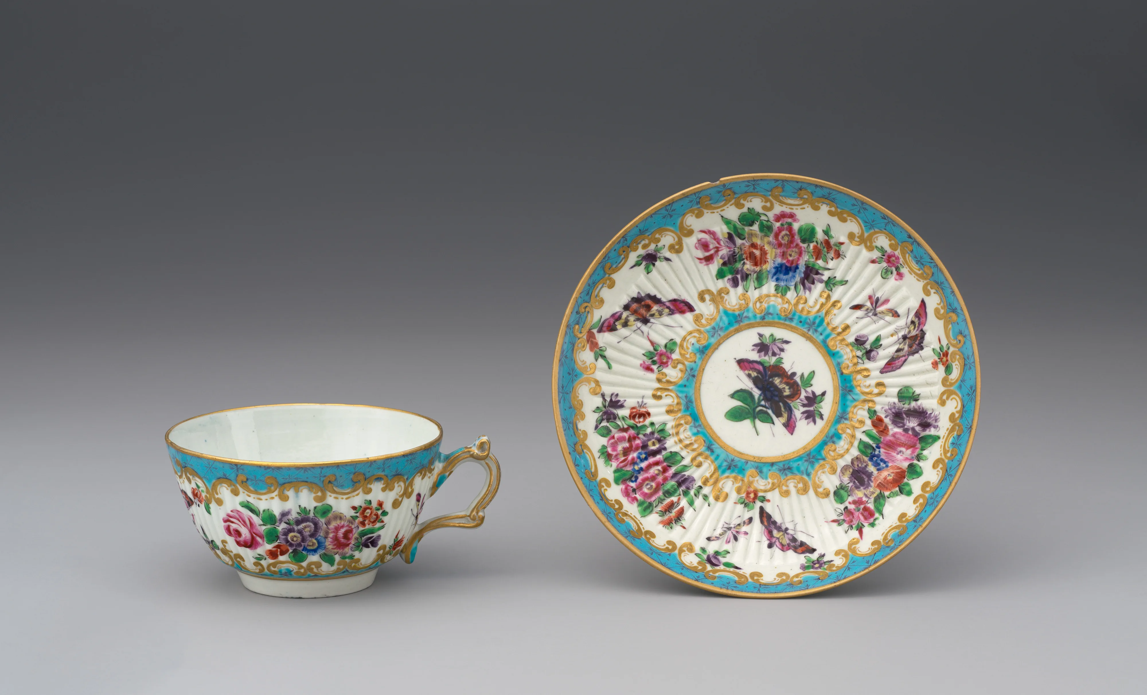 Cup and saucer — Worcester factory