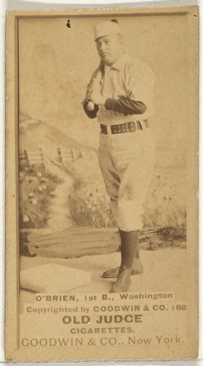 William Smith "Billy" O'Brien, 1st Base, Washington Nationals, from the Old Judge series (N172) for Old Judge Cigarettes — Goodwin & Company