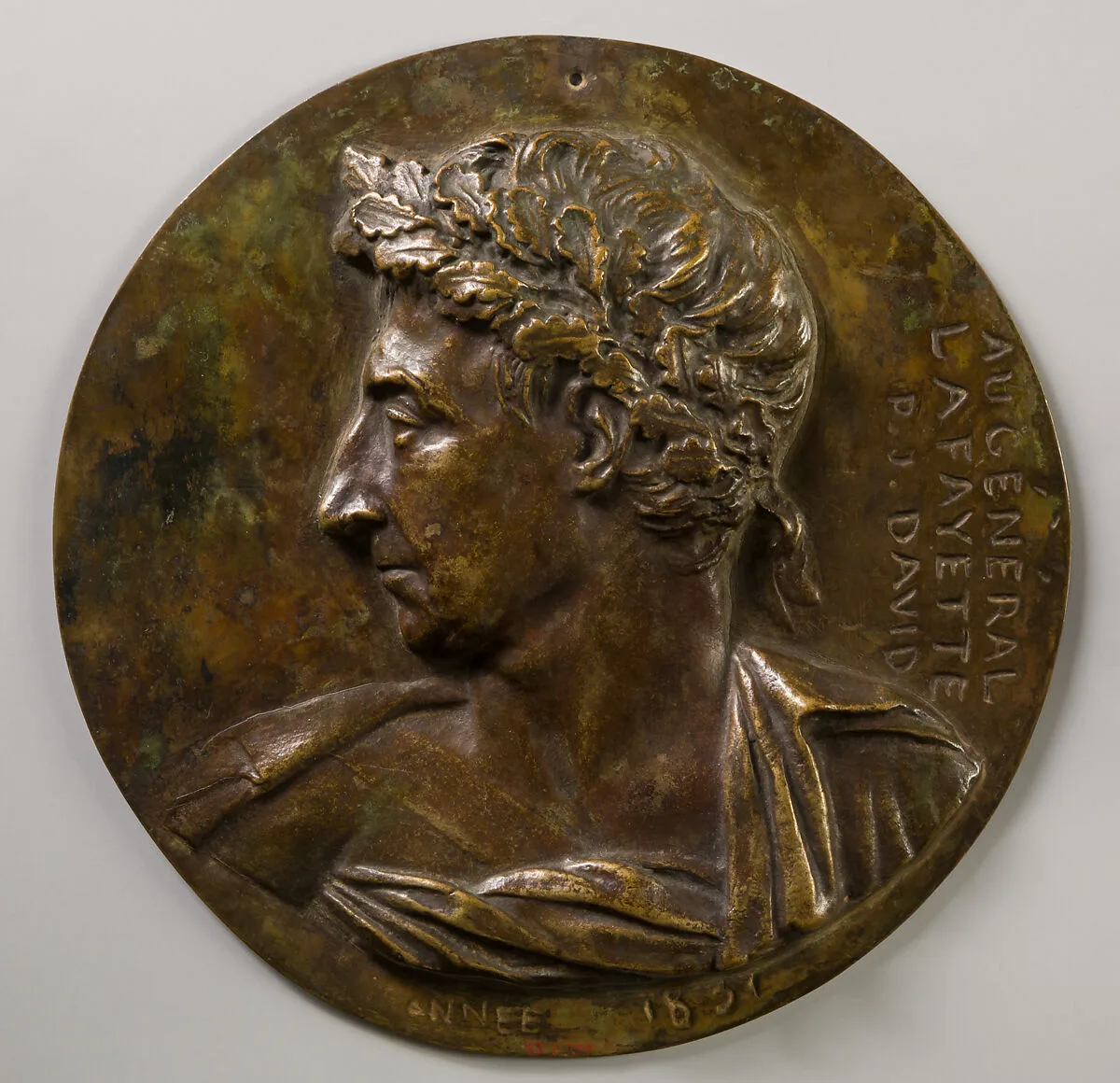 Medallion of the Marquis de Lafayette — Pierre Jean David d'Angers