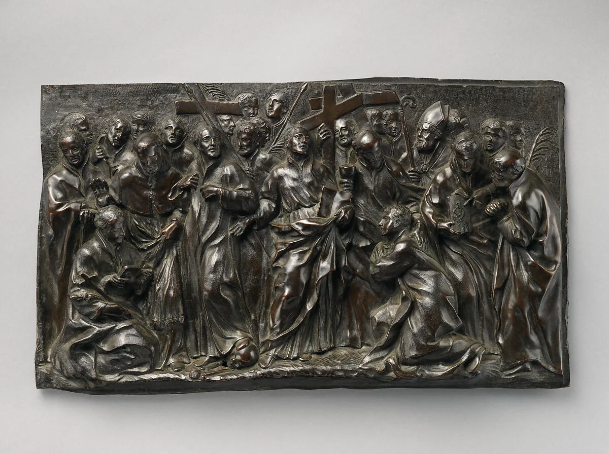 Saint Ignatius Loyola with saints and martyrs of the Jesuit order — Alessandro Algardi|Giovanni Andrea Lorenzani