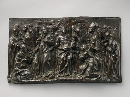 Saint Ignatius Loyola with saints and martyrs of the Jesuit order